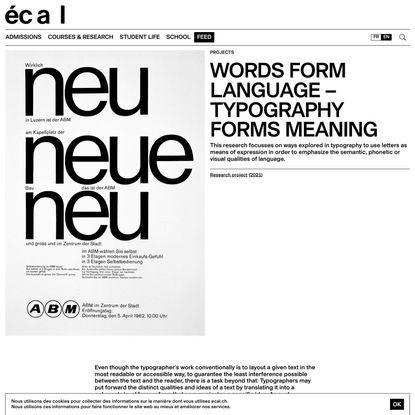 Words form language – Typography forms meaning