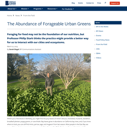 The Abundance of Forageable Urban Greens - Berkeley Food Institute