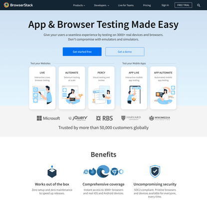 Most Reliable App &amp; Cross Browser Testing Platform