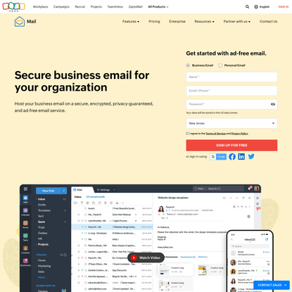 Email Hosting | Secure Business Email for your organization - Zoho Mail