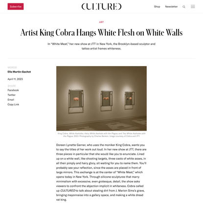 Artist King Cobra Hangs White Flesh on White Walls