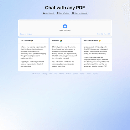 ChatPDF - Chat with any PDF!