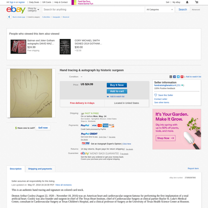 Hand tracing & autograph by historic surgeon | eBay