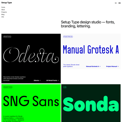 Setup Type — Fonts, Branding, Lettering.