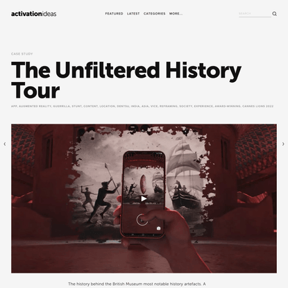 The Unfiltered History Tour — Activation Ideas