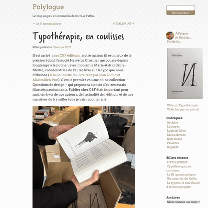 Typothérapie, en coulisses | Polylogue