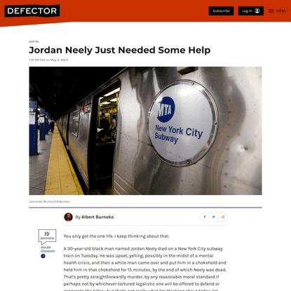 Jordan Neely Just Needed Some Help | Defector