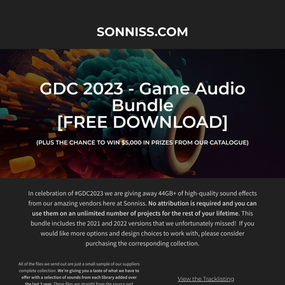 Game Audio GDC 2023 - SONNISS
