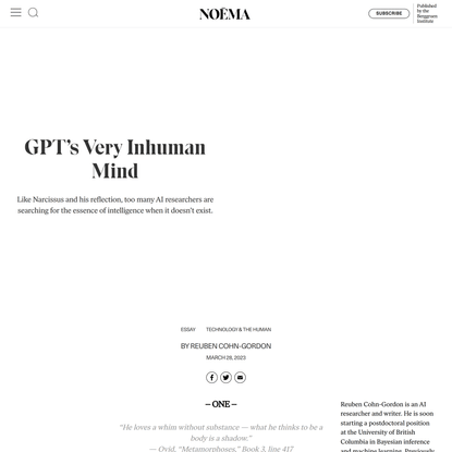 GPT’s Very Inhuman Mind | NOEMA