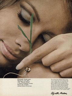Maud Adams for Elizabeth Arden Beauty Sleep | Advertisement | US Vogue October 15, 1967