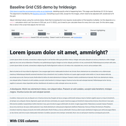 hnldesign - Baseline Grid CSS demo