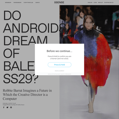 Do Androids Dream of Balenciaga SS29?