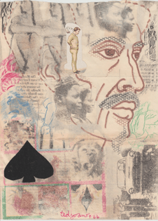 John Tchicai collage by Ted Joans, 1966