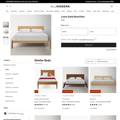 Lukas Solid Wood Platform Bed | AllModern