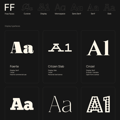 Free Faces - Display typefaces