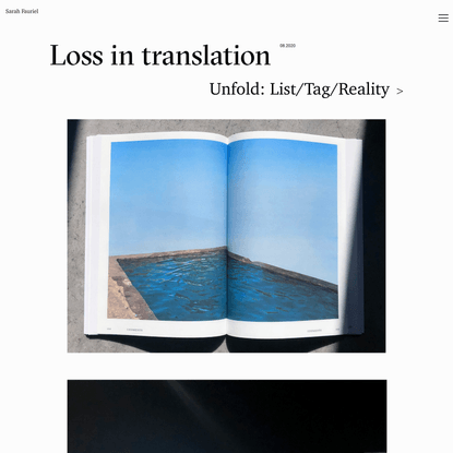 Loss in translation – Sarah Fauriel