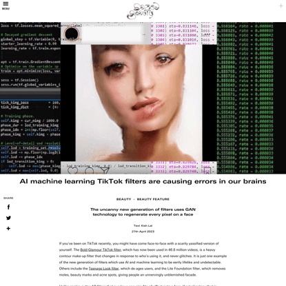AI machine learning TikTok filters are causing errors in our brains