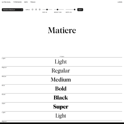 Matiere - Ultra Kuhl Typefaces