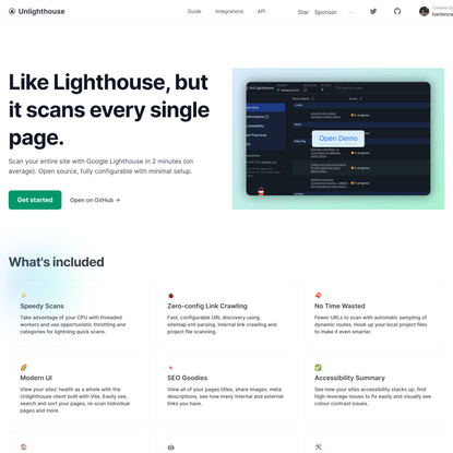 Unlighthouse - Site-wide Google Lighthouse · Unlighthouse