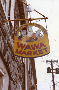 Wawa Market hanging sign in Chestnut Hill (Philadelphia, Pa.)
