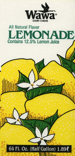 Packaging flat, Wawa Dairy Farms Lemonade