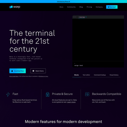 Warp: The terminal for the 21st century