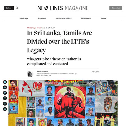 In Sri Lanka, Tamils Are Divided over the LTTE's Legacy - New Lines Magazine