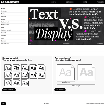 Conceptual Display Typefaces — La Bolde Vita
