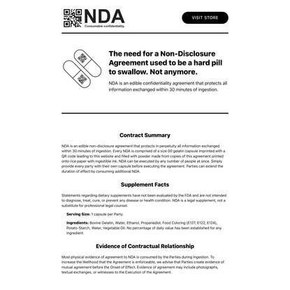 NDA: Edible Non-Disclosure Agreements