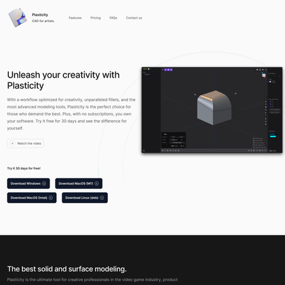 Plasticity - CAD for artists.