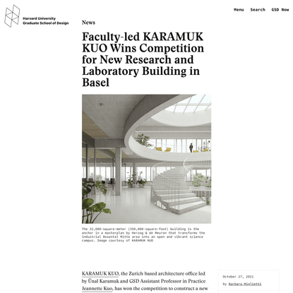 Faculty-led KARAMUK KUO Wins Competition for New Research and Laboratory Building in Basel