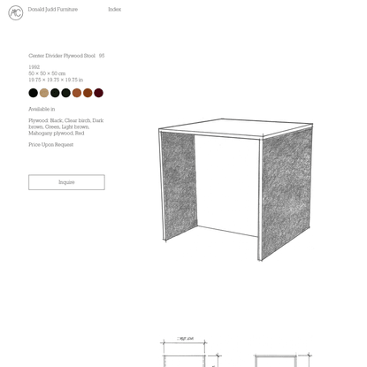 Center Divider Plywood Stool 95 | Donald Judd Furniture
