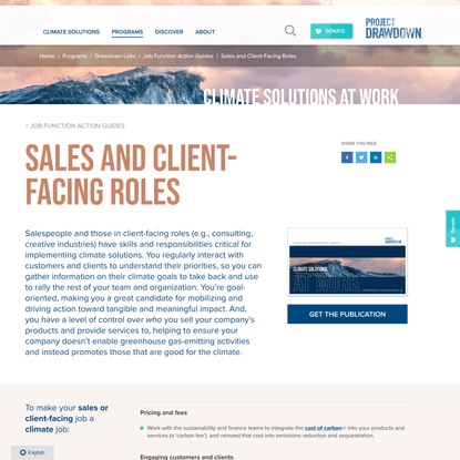 Sales and Client-Facing Roles Climate Change Action Guide | Project Drawdown
