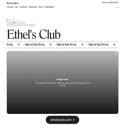 Ethel’s Club - Internet Gems: Website Inspiration — ilovecreatives