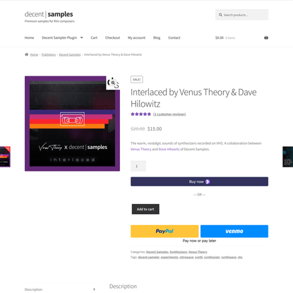 Interlaced by Venus Theory &amp; Dave Hilowitz - decent|SAMPLES