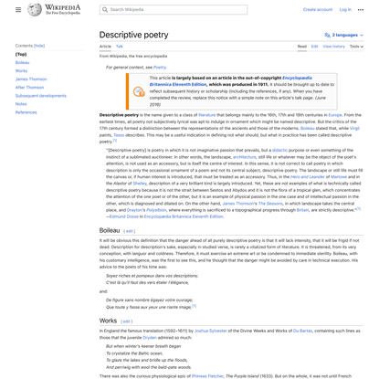 Descriptive poetry - Wikipedia