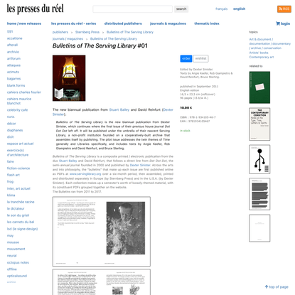 Bulletins of The Serving Library #01 - Les presses du réel (book)