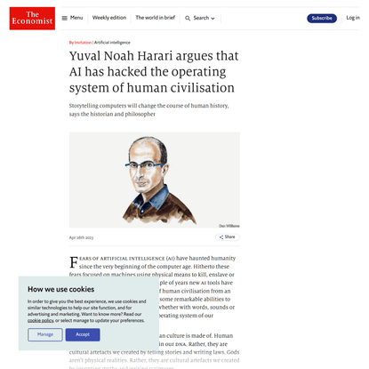 Yuval Noah Harari argues that AI has hacked the operating system of human civilisation | The Economist