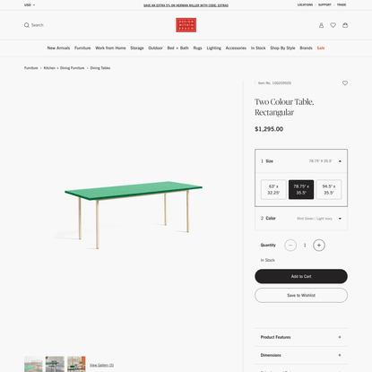 Two Colour Table, Rectangular – Design Within Reach