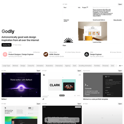 Godly — Astronomically good web design inspiration