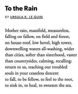 Mother rain, manifold, measureless, falling