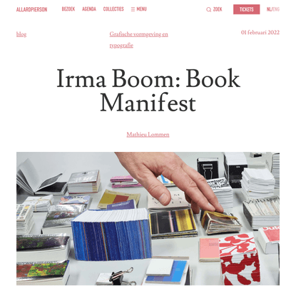 Irma Boom: Book Manifest