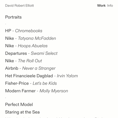 Work — David Robert Elliott