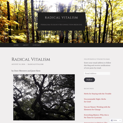 Radical Vitalism