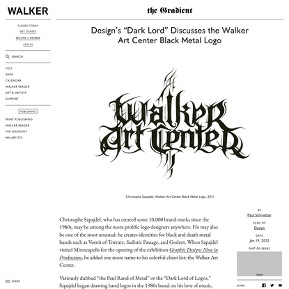 Design’s “Dark Lord” Discusses the Walker Art Center Black Metal Logo