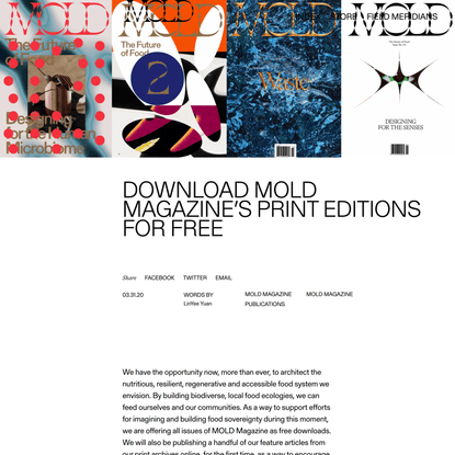 Download MOLD Magazine’s Print Editions for Free - MOLD :: Designing the Future of Food