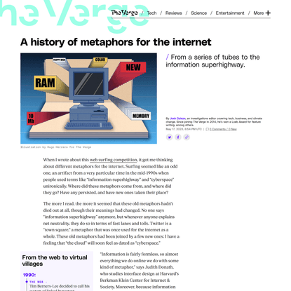 A history of metaphors for the internet