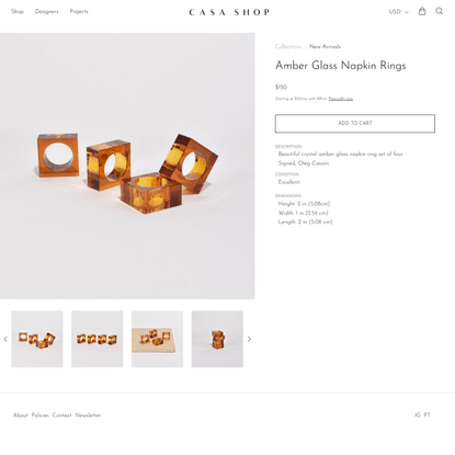 Amber Glass Napkin Rings — Casa Shop 
