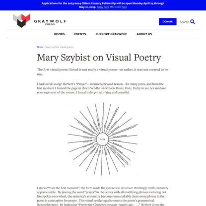Mary Szybist on Visual Poetry | Graywolf Press