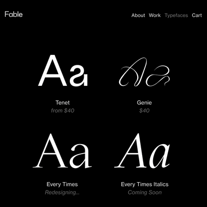 Typefaces — Fable
